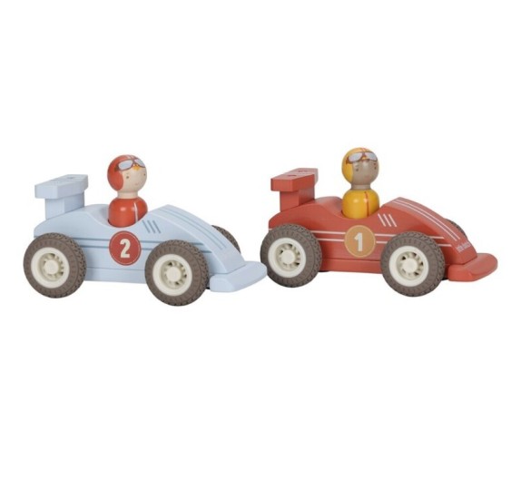 Set coches de carreras de madera retroceso